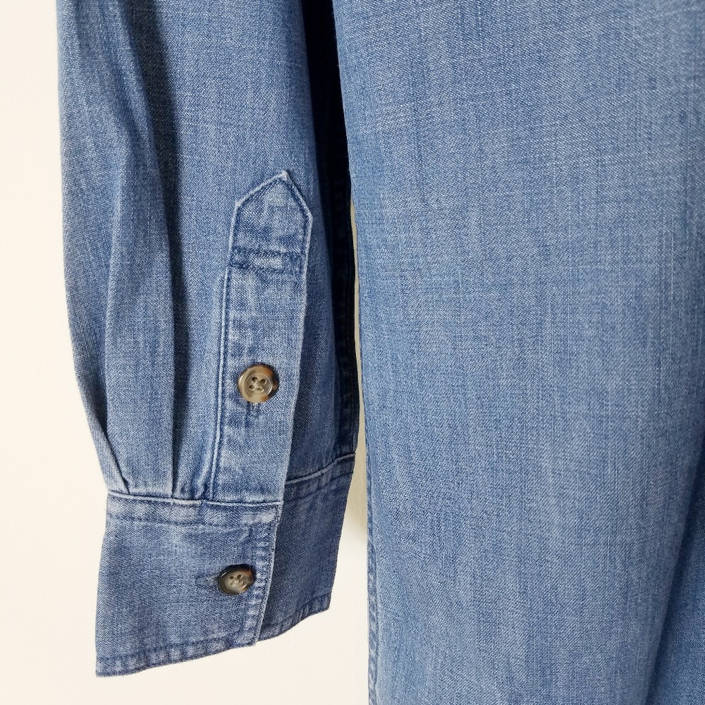 ☆SOLD☆J. Crew Chambray Long Sleeve Shirt Dress M - Picture 5 of 6